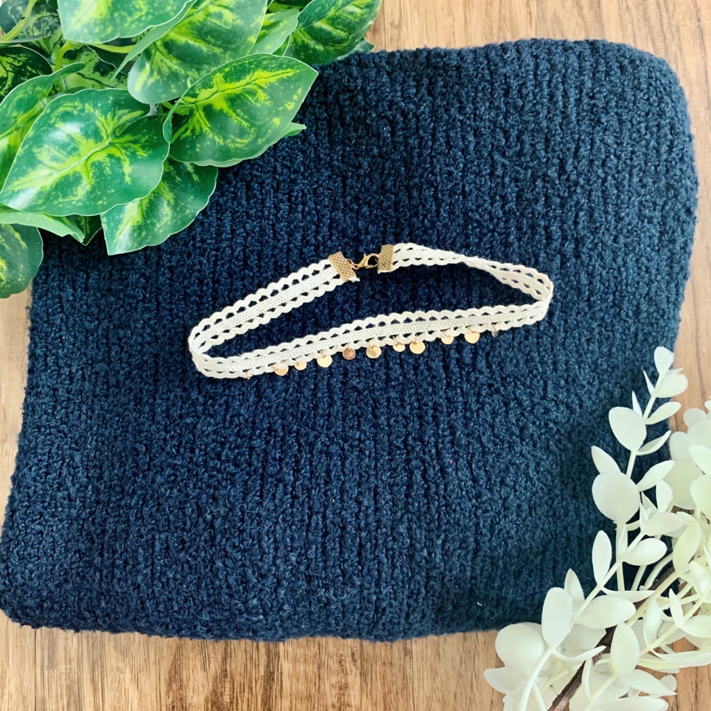 Fabric And Beaded Choker